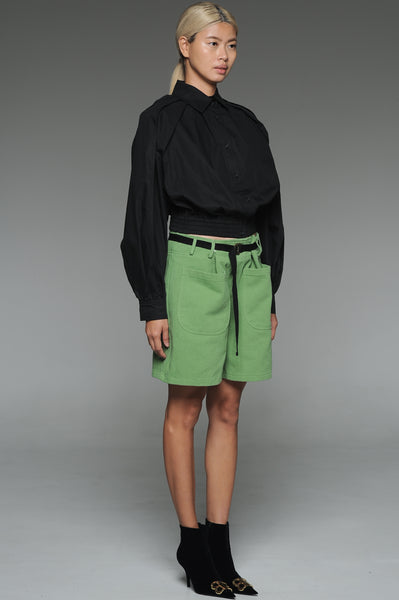 Mantis Green Paperbag Shorts