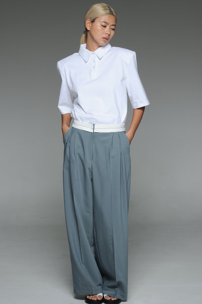 Air Force Blue Turned Out Waistband Trousers