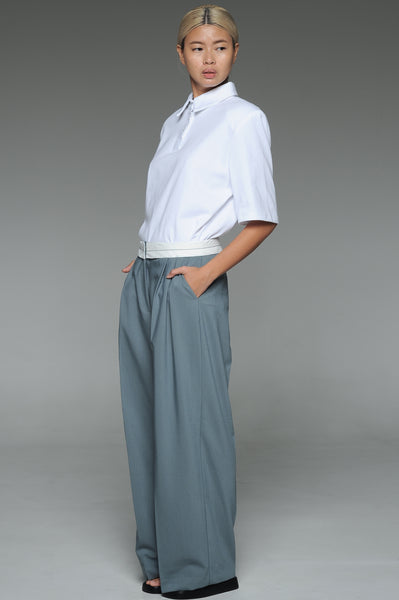 Air Force Blue Turned Out Waistband Trousers