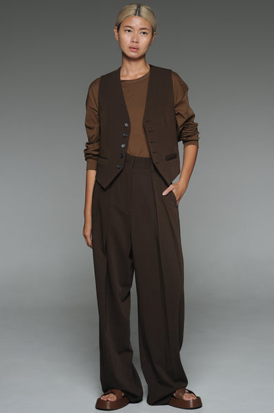 Raw Umber Brown Cut-Out Back Top