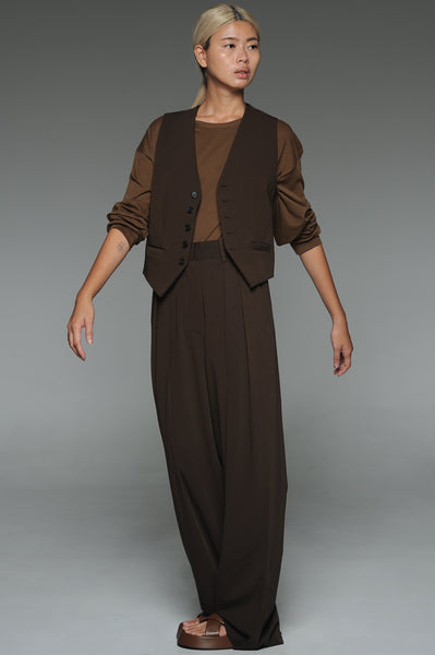 Burnt Coffee Brown Vest and Trouser Set
