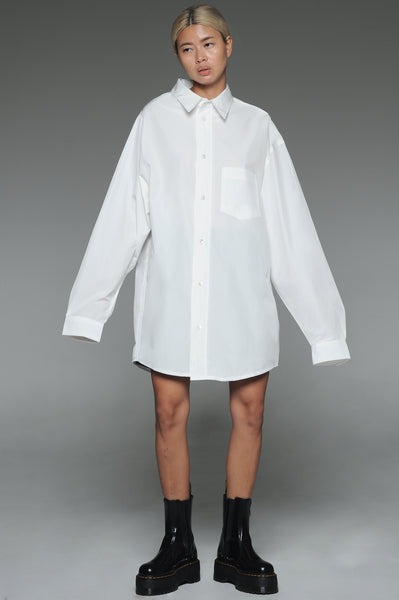 White Oversized Button-Down Shirt
