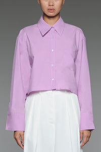 Lilac Cropped Long Sleeved Shirt