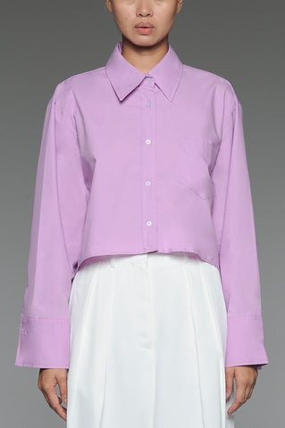 Lilac Cropped Long Sleeved Shirt