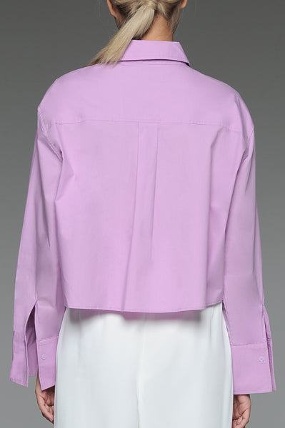 Lilac Cropped Long Sleeved Shirt