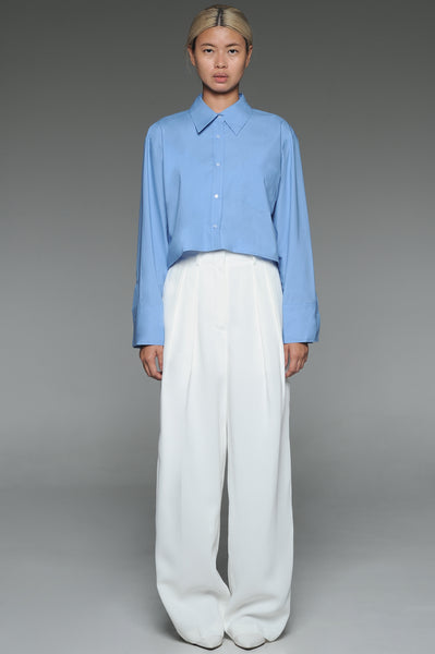 Baby Blue Cropped Long Sleeved Shirt