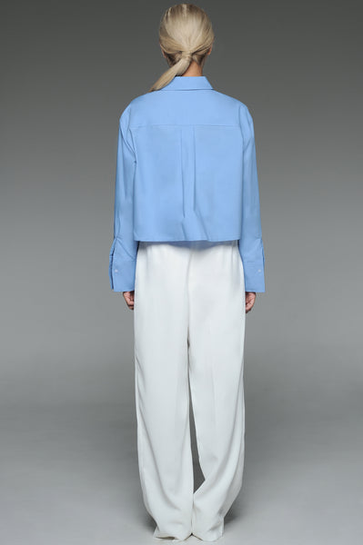 Baby Blue Cropped Long Sleeved Shirt