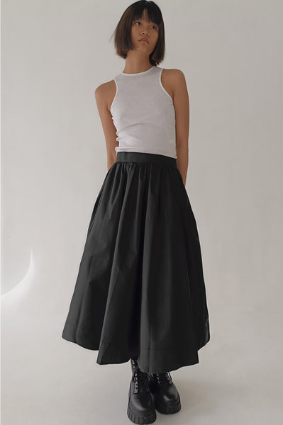 Black Midi Ball Skirt