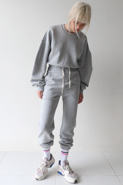 Light Gray Sweater and Trackie Set