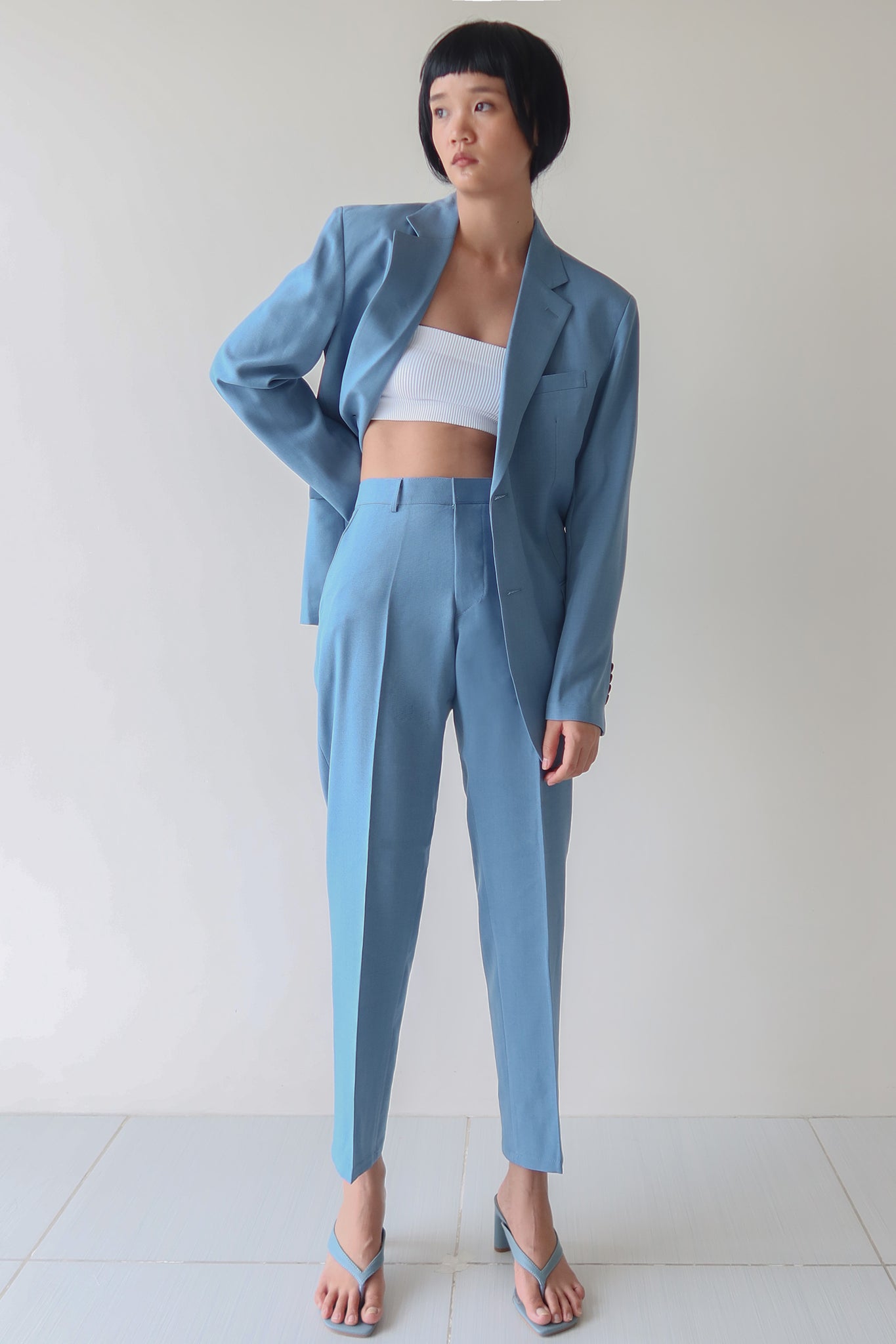 Carolina Blue Single Breasted Suit Set