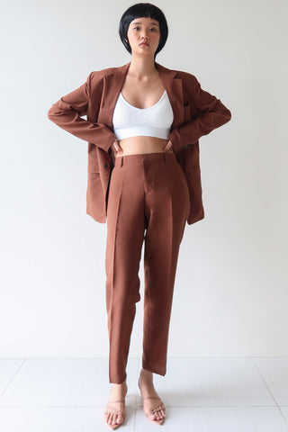 Chocolate Single Breasted Suit Set