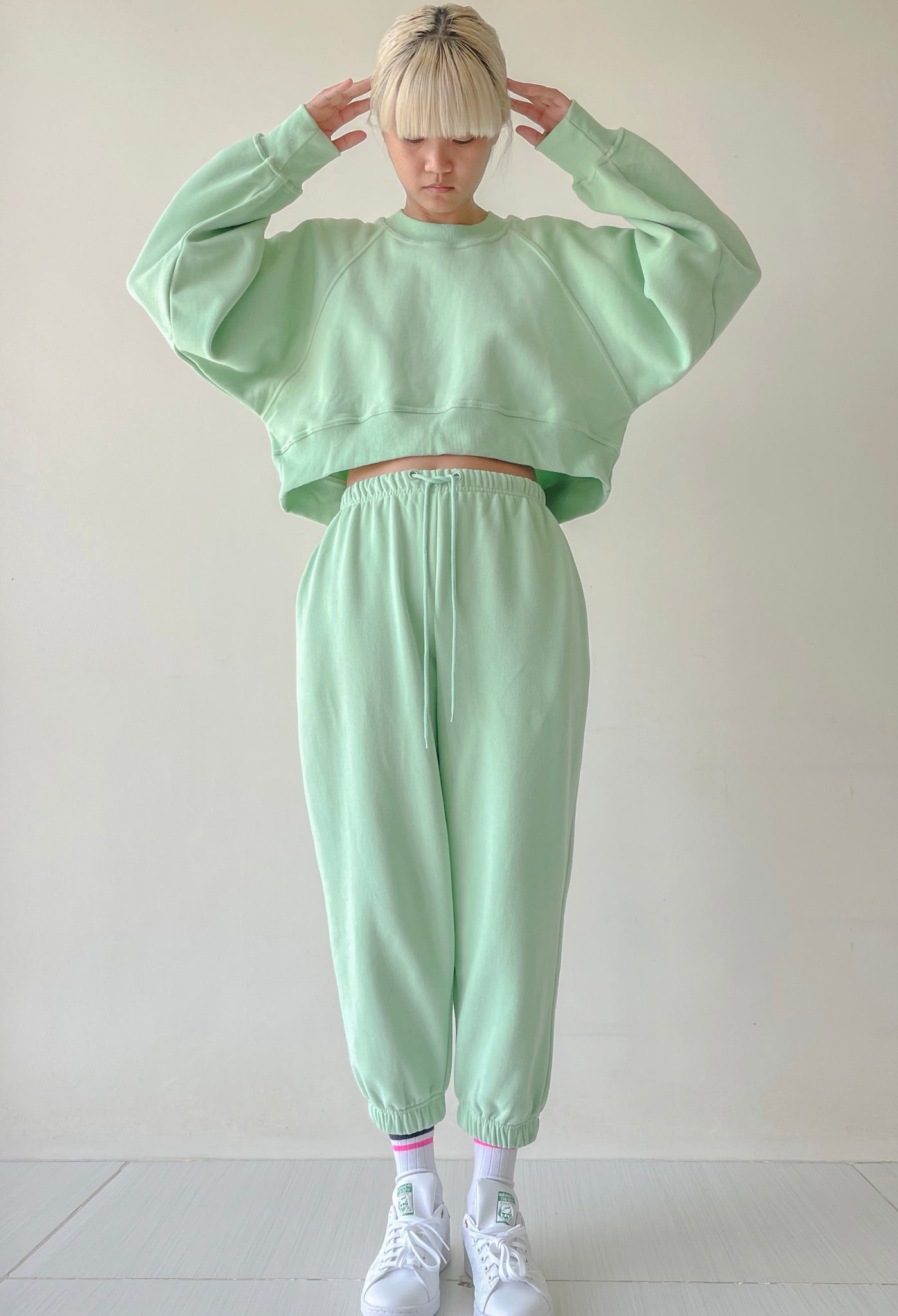 Mint Green Sweater Top and Trackie Set